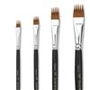 GACDR Set di 4 pennelli professionali per pittura acrilica, olio e acquerello, pennelli per texture per artisti e principianti, manico corto