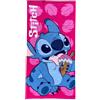 CARTOON Telo Mare Bambino 70x140 cm Asciugamano Microfibra 100% Poliestere Asciugatura Rapida Telo Spiaggia Piscina Marvel Idea Regalo (Stitch fucsia)