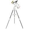 Bresser NANO NT-114/500 - Telescopio a specchio acimutale compatto e di alta qualità, con effetto grandangolare con treppiedi in acciaio inox, con ampia gamma di accessori, colore: Bianco