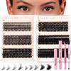 DOINEUFL Kit di 480 ciuffi di ciglia finte 30-40-50-60-80-100D, ciglia singole fai da te, curvatura a D, resistenti, morbide, per ragazze e donne (mix da 8-16 mm) (30-100D (strumenti))