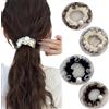 Shangxiu Fascia elastica per capelli Scrunchie, a quadretti, per coda di cavallo, per donne e ragazze (1 pezzo (confezione da 4)