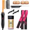 PasaRose Hot Comb Set di 11 pezzi, pettine elettrico per capelli, pettine a pressione per capelli, set di pettini caldi con bastoncino di cera per parrucca, fascia in pizzo, pettine a coda di topo e clip da