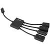 Naroote MICRO USB HUB OTG Alimentazione Cavo Host di Ricarica Lettore di Cavi Convertitore per Prestazioni Stabili con Interruttore per MICRO USB HUB OTG per MID/UMPC/e-book,