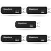 Gigastone 128 GB Chiavetta USB 2.0, Confezione da 5, V30 Serie, Flash Drive retrattile, Ideale per PC Computer MacBook, Compatibile con Windows Mac Linux, Pen Drive stile alla moda - Nero