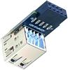 MOOKEENONE Adattatore per scheda madre con presa USB 2.0 da 9 pin a 2 porte USB 2.0, connettore maschio a 9 pin
