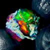 OPAL EMPIRE Opale Nero Grezzo Naturale Fire Opal Etiope 10,2Ct 18x15 mm