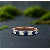 Anello Di Fissaggio In Oro 14K Con Gemma Moissanite Zaffiro Tondo Blu/C...
