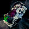 OPAL EMPIRE Pietra Grezza Opale Nero Etiopia Naturale Fire 10.5Ct 25x13 mm