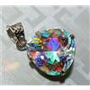 Gravity Gems 60 CT Naturale Topazio Mistico Taglio a Pera 925 Pendente Argento Sterling Gemma
