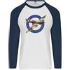 Fruit of the Loom Spitfire Mod Raf Seconda Guedda Mondiale Fighter Aereo Inglese Uomo L/S T-Shirt