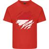 Gildan Torn Indonesia Bandiera Indonesiano Giorno Calcio Uomo Cotone Leggero T-Shirt