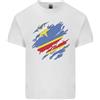 Gildan Torn Dr Congo Bandiera Congolese Giorno Calcio Uomo Cotone Leggero T-Shirt