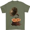 Gildan Pizza Grammofono Vinile Records Giradischi Dj T-Shirt 100% IN Cotone