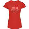 Gildan Faccio Il 100% Al Lavoro Divertente Slogan Ufficio T-Shirt Donna Taglio Petite
