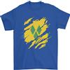 Gil dan T-Shirt Da Uomo Con Bandiera Di Saint Vincent E Grenadine 100% Cotone