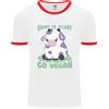 Fruit of the Loom Il Latte È Spaventoso Vai Vegano Divertente Maglietta Ringer Da Uomo