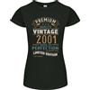 Gildan T-Shirt Premium Vintage 25° Compleanno 2001 Donna Taglio Petite