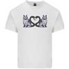 Gildan Due Gatti Con Coda A Cuore Amore T-Shirt In Cotone Per Uomo