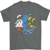Gildan T-Shirt Da Uomo Torn Flag Saint Pierre E Miquelon 100% Cotone