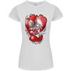 Gildan T-Shirt Donna Taglio Petite Muscoli Strappati Bandiera Polacca