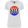 Gildan Save Ferris Maglietta Donna A Taglio Larghezza Distressed Divertente Anni '80