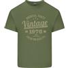 Gildan T-Shirt Vintage Anni 50 Compleanno 1976 Uomo Cotone Leggero Verde Militare