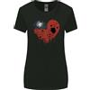 Gildan T-Shirt Donna Taiwan Calcio Love Flag A Taglio Ampio