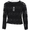 GUESS Blusa Robyn Keyhole Donna XS Trasparente Pizzo Stampa Fiore Crop