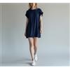 Cop-Copine Cop Copine Okinawa Abito Donna (Eu) 36 Manica Corta Dettaglio Cravatta Blu Mini