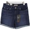 Levi's Premium Big E Classic Short Shorts Donna W28 Sbiaditi Con Risvoltini Zip