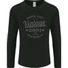 Gildan Maglietta Nero Manica Lunga Vintage Anno 25° Compleanno 2001