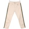 Please Jeans Donna Piccolo Crop Slim Fit Stretchy Con Bottone Nero Oro Strisce