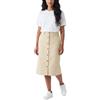 GANT HW Chino Gonna Donna Beige Midi Tasche Chiusura a Bottoni Spacco Posteriore