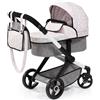 Bayer Design 17031AA Passeggino per bambole Xeo, carrozzina, manubrio regolabile in altezza e girevole, convertibile, borsa
