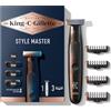King C. Gillette Rasoio Elettrico Barba Style Master, Tecnologia Centercut per Offrire Profondità, Lama Affilata per 6 Mesi, 4 Pettini Regolatori Intercambiabili, Regolabarba Uomo Impermeabile