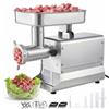 VEVOR Tritacarne Elettrica 1100 W da Cucina in Acciaio Inox, Tritacarne Capacità 9,5 kg/min con 3 Dischi 3 Tubi per Salsicce Salami Carne con Piedini Antiscivolo, Cucina Commerciale Ristorante Hotel