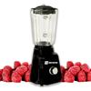 BEHOME Mixer Elettrico con Bicchiere in Vetro 1.5L, Lama in Acciaio Inox | Frullatore con piedini antiscivolo, regolazione velocità 400W e luce LED, per Frullati, Smoothies, Shacker, Sughi, Pappe