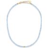 GD GOOD.designs Collana di perle da donna in pietre naturali autentiche sfaccettate da 4 mm | Collana in acquamarina regolabile con placcatura in oro 18K (40-45 cm) | Collana boho impermeabile (blu)