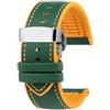 XNJIADVSY Cinturino in caucciù compatibile con IWC Pilot Mark 18 portoghese Tudor Breitling cinturino in nylon inferiore 20mm 21mm 22mm(A-Green Yellow-S,23mm)