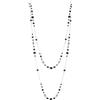 Dazylleco Collana lunga di perle da donna, in argento, a doppio filo, idea regalo per la festa della mamma, Perla, Non pietra preziosa