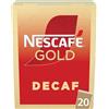 Nescafe NESCAFÉ Gold Decaf Caffè Solubile Decaffeinato, 20 Bustine 34g