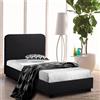 LLB Living Life Bed Letto singolo completo in tessuto legno con rete 80x190 cm Zurich Twin - Nero