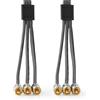 Nedis Cavo video composito oro da spina 3xrca a spina 3xrca placcato oro 480p cotone 2m Taglia unica