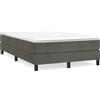 vidaXL Struttura letto senza materasso grigio scuro 120x200 cm in velluto