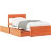 vidaXL Letto in legno massiccio senza materasso cera marrone 75x190 cm legno di pino