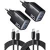 INIU 30W USB C Caricabatterie 2 pezzi per una ricarica rapida e sicura di tutti i dispositivi