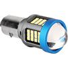 Airshi Lampadine per Fari per Motociclette, Lampadina per Fari per Motociclette a LED Lega di Alluminio Concentrata Forte Ad Alta luminosità per Moto (BA20D)