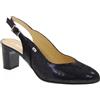 Valleverde 28240 Slingback Cerimonia Donna Pelle Sintetica Nero Tacco Grosso 6Cm Suola Gomma