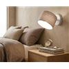 Illuminando PUB APPLIQUE PLAFONIERA ORIENTABILE BIANCA O NERA CON PARALUME IN TESSUTO DI LINO 3 COLORI LAMPADINA E27