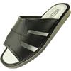 APREGGIO Pantofole Uomo in Pelle Estive - Suola in Gomma - Nero 44 EU